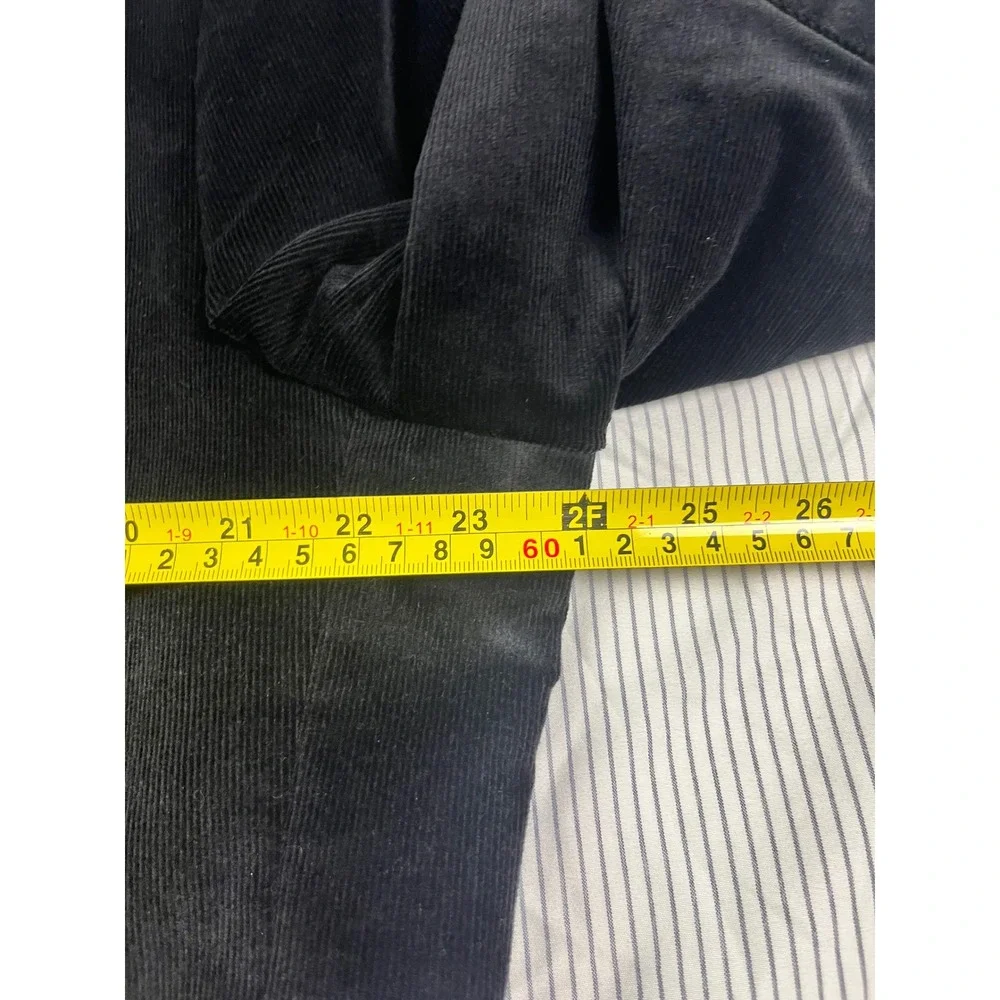 Stafford Mens Black Corduroy Blazer Classic Fit Sport Coat 46L Elbow Patches‎